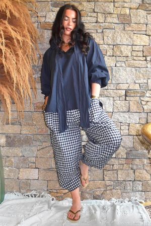 Larc Poet Blouse Navy